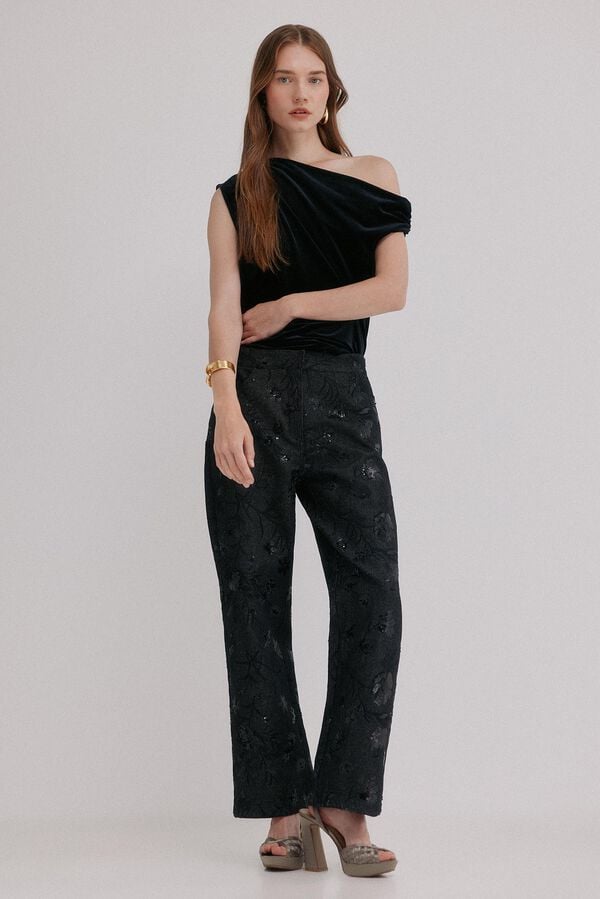 Hoss Intropia Becca. Vaquero bordado Gris oscuro