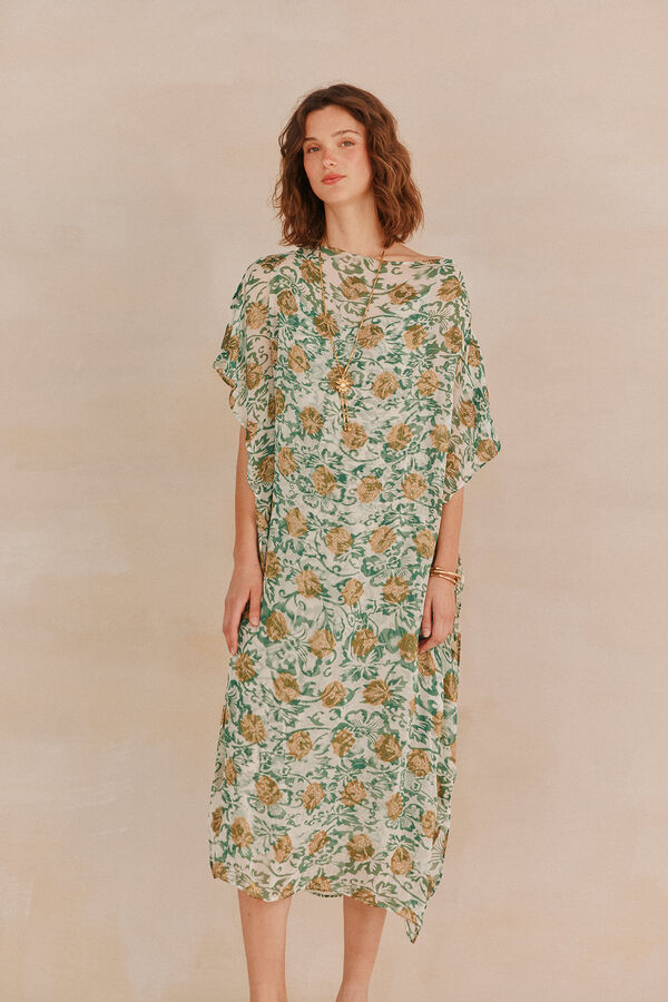 Hoss Intropia Lucille. Vestido jaquard fluido Estampado Verde