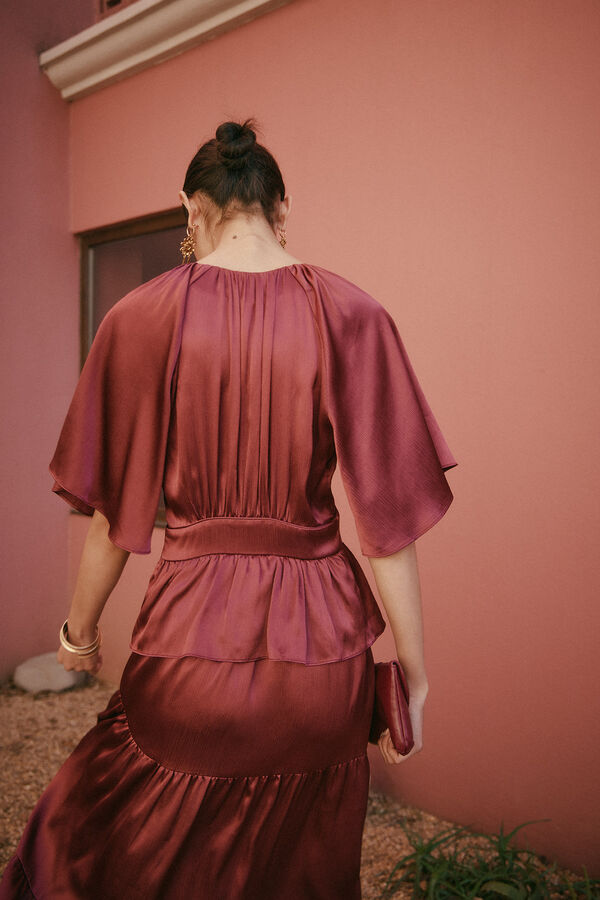 Hoss Intropia Ariadna. Vestido fluido paneles rojo