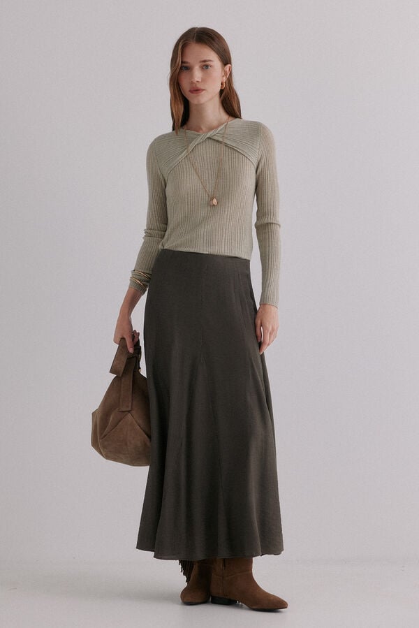 Hoss Intropia Rosario. Falda midi Kaki