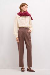 Hoss Intropia Piedad. Pantal&oacute;n de cuadros con lazada Marron