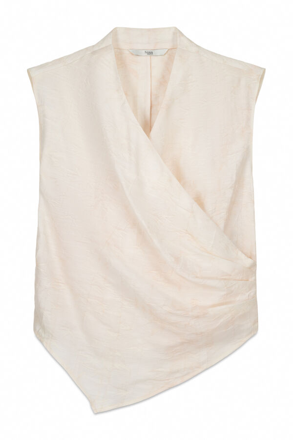 Hoss Intropia Ginebra. Blusa drapeada Marfil