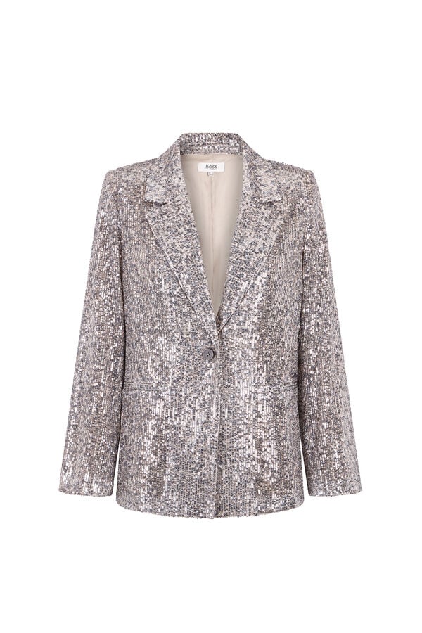 Hoss Intropia Emilia. Blazer de lantejoulas Cinzento