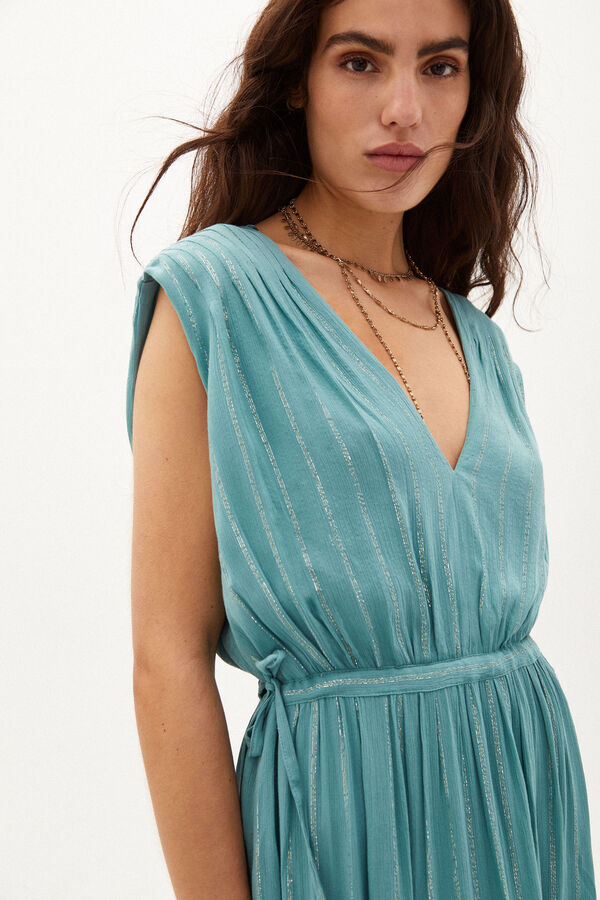 Hoss Intropia Leandra. Vestido midi con lurex Azul