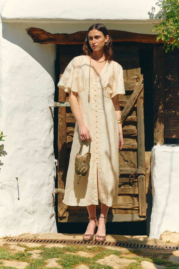 Hoss Intropia Aurora. Vestido midi Ecru