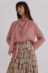 Hoss Intropia Guiado. Blusa com decote cruzado assim&eacute;trico Castanho