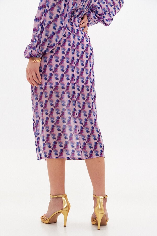 Hoss Intropia Rosana. Falda midi drapeada Lila