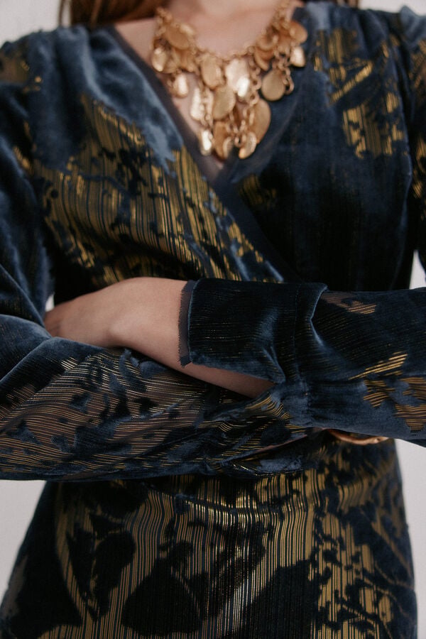 Hoss Intropia Adriana. Vestido jacquard Azul