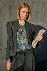 Hoss Intropia Estela. Blazer a rayas Gris oscuro