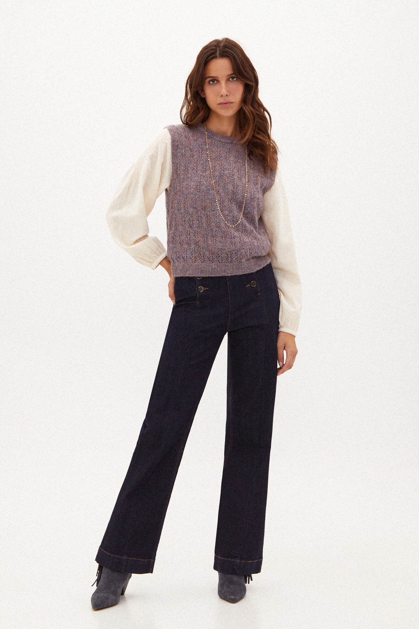 Hoss Intropia Paula. Chaleco de punto calado