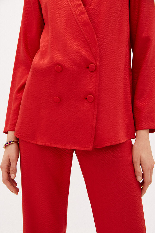 Hoss Intropia Milo. Blazer curado em jacquard Vermelho