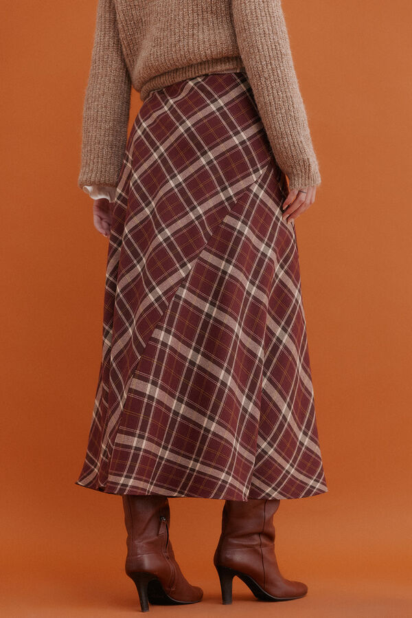 Hoss Intropia Ren&eacute;e. Falda a cuadros Estampado granate