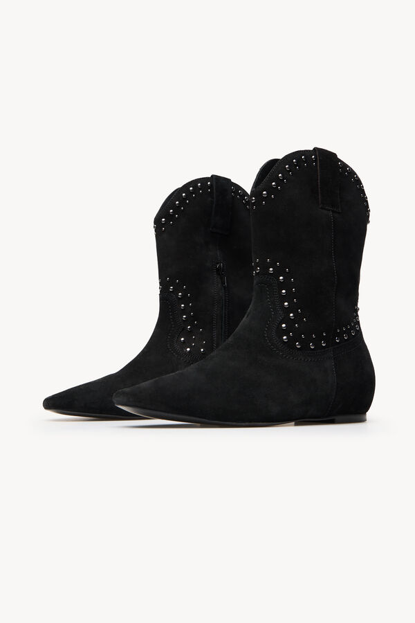 Hoss Intropia Noemi. Botins de croute com salto anabela interno Preto