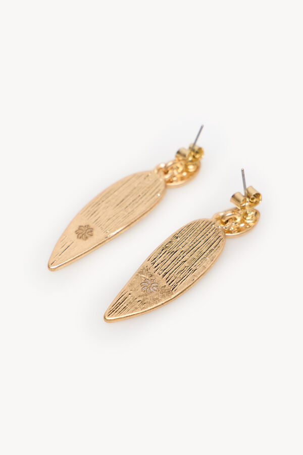 Hoss Intropia Lea. Brincos leaf Dourado