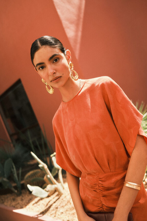 Hoss Intropia Alexa. Vestido jacquard ocasi&oacute;n Naranja