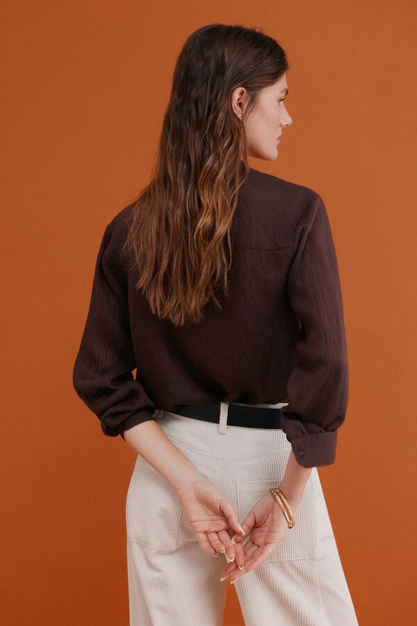 Hoss Intropia Greta. Blusa bordada Marron