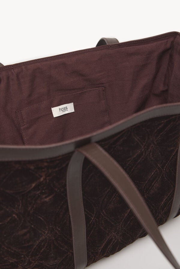 Hoss Intropia Neila. Bolso shopper de terciopelo Marron