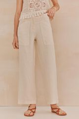 Hoss Intropia Priya.Pantalon lino Marfil