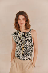 Hoss Intropia Marita. T-shirt estampada Ecru