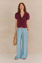 Hoss Intropia Blusa Gema Ruffle Roxo