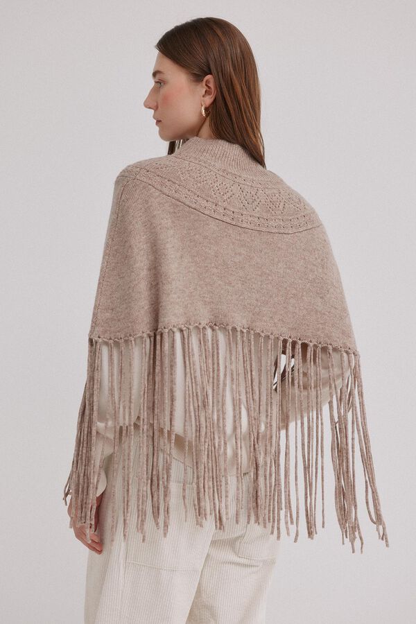 Hoss Intropia Marta. Capa flecos de tricot Beige