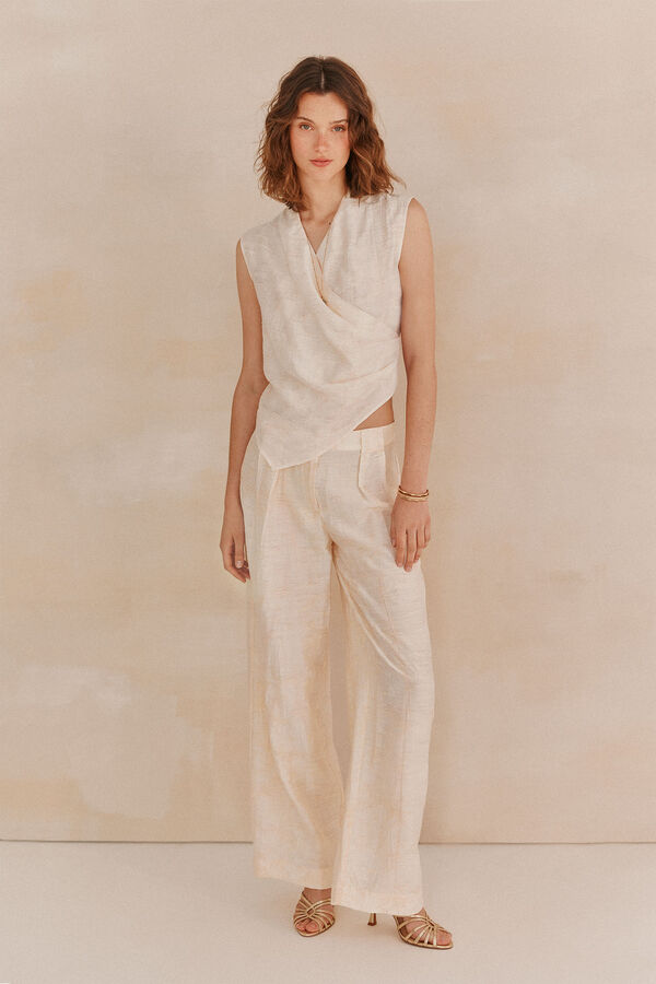 Hoss Intropia Piana.Pantalon Jaquard Marfil