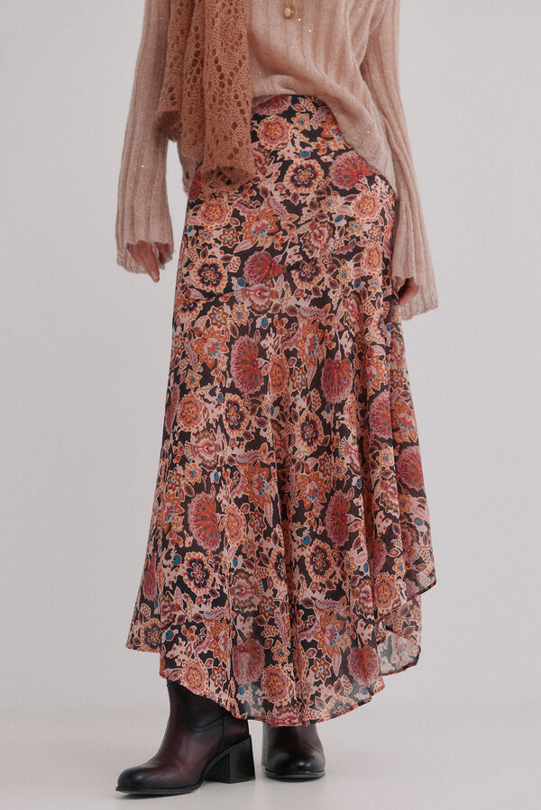 Hoss Intropia Rosana. Falda estampada Estampado Marron