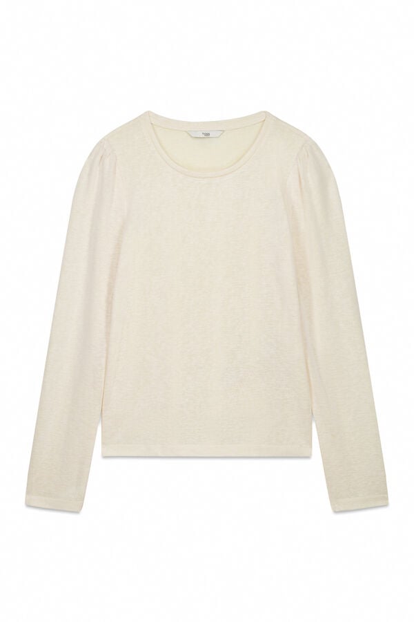 Hoss Intropia Margot. Camiseta con manga abullonada Beige