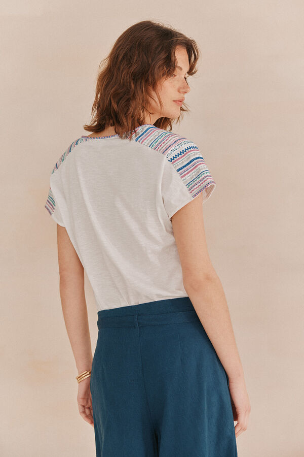 Hoss Intropia Martina. T-shirt bordada Branco