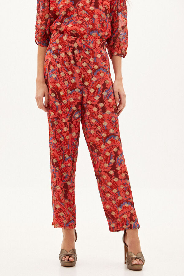 Hoss Intropia Joana. Pantal&oacute;n fluido estampado Estampado rojo