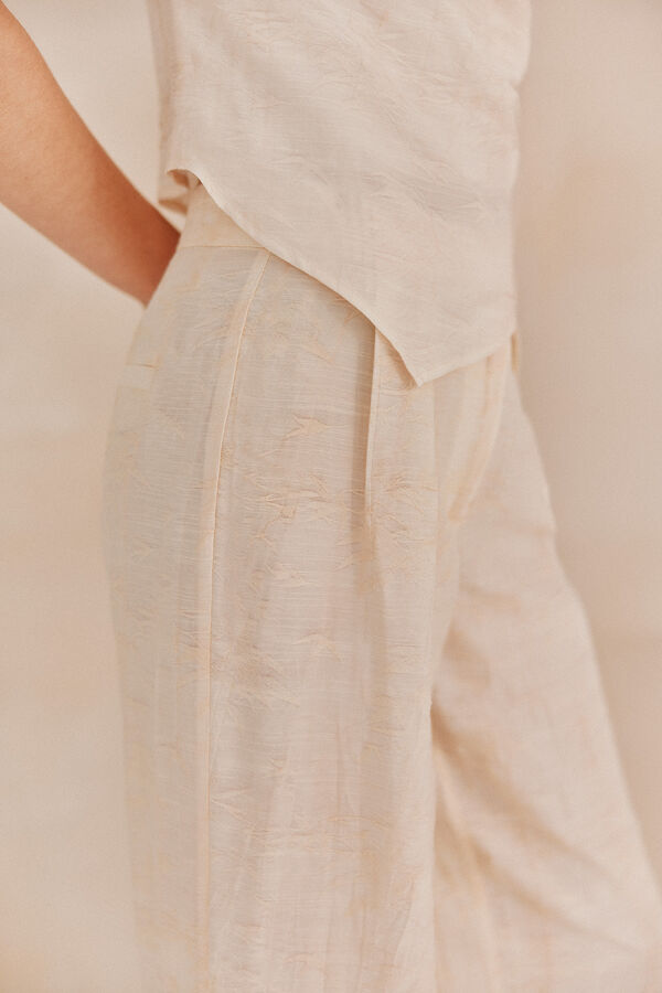 Hoss Intropia Piana.Pantalon Jaquard Marfil