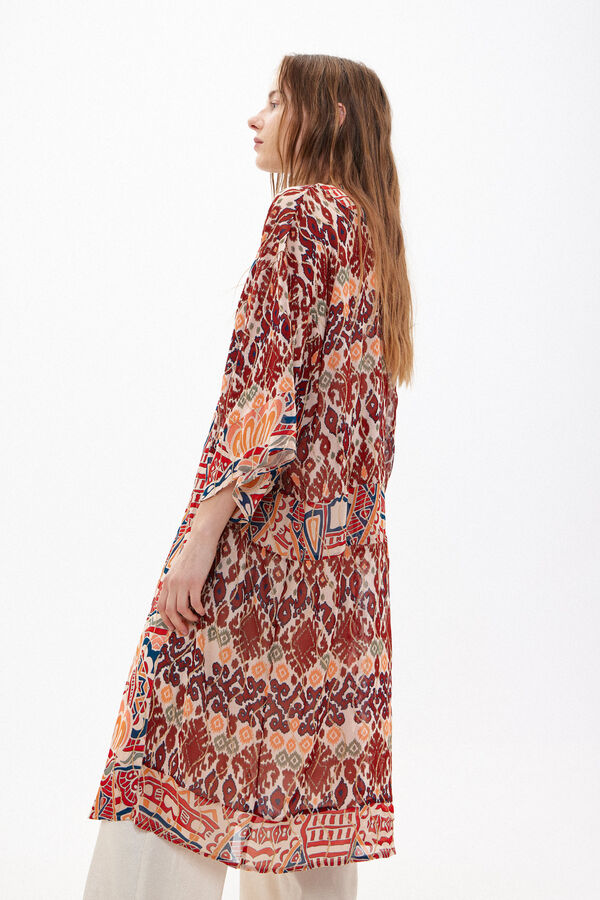 Hoss Intropia Charlotte. Kimono largo estampado Estampado Naranja
