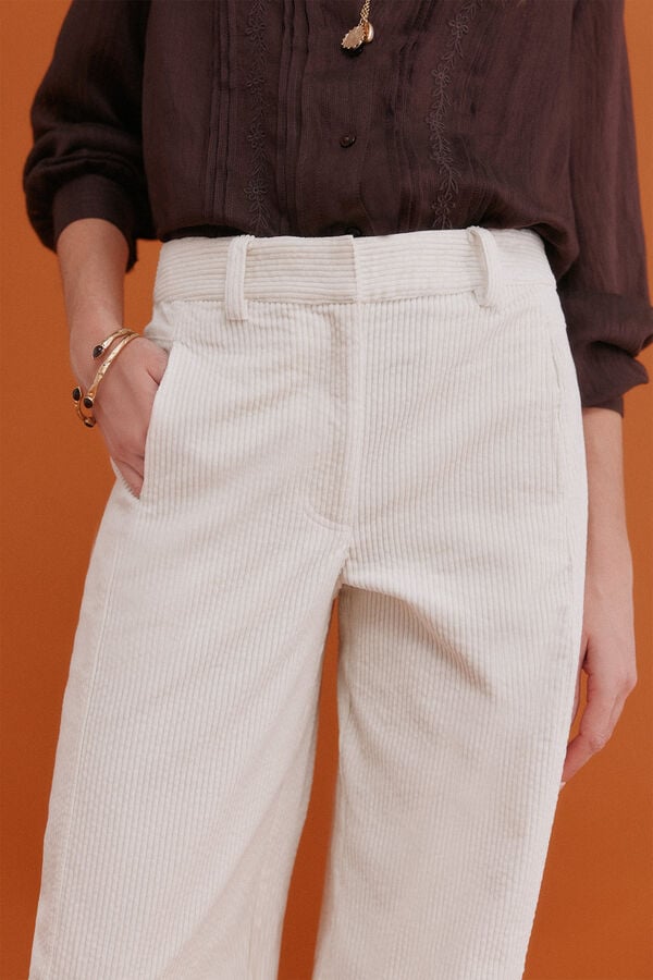 Hoss Intropia Pamela. Pantal&oacute;n wide leg Marfil