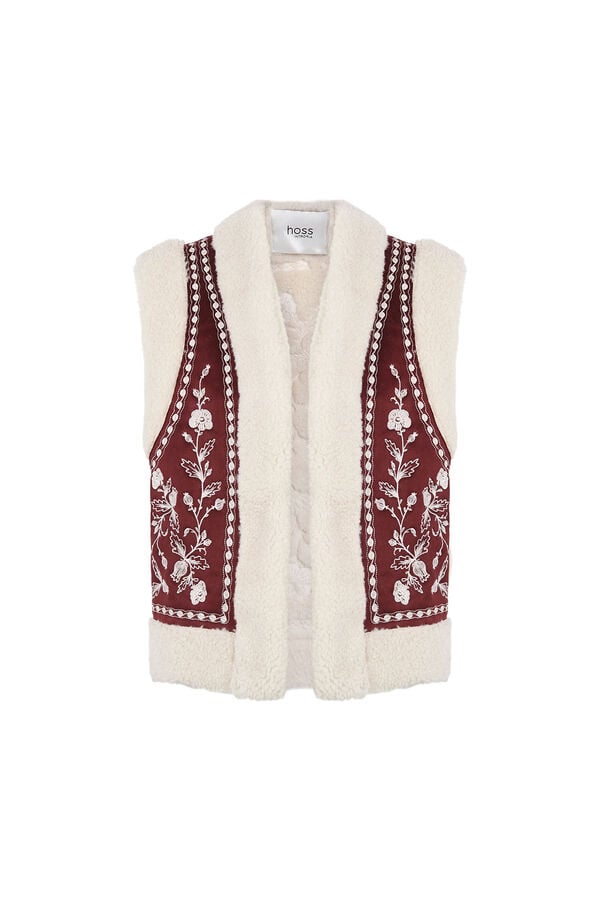 Hoss Intropia Daia. Chaleco bordado Granate