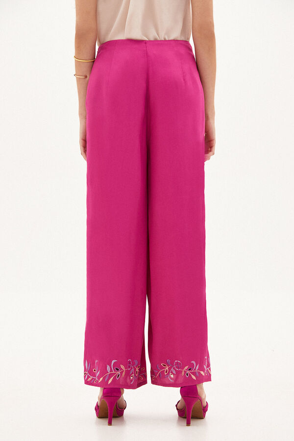 Hoss Intropia Araceli. Pantal&oacute;n fluido bordado Verde