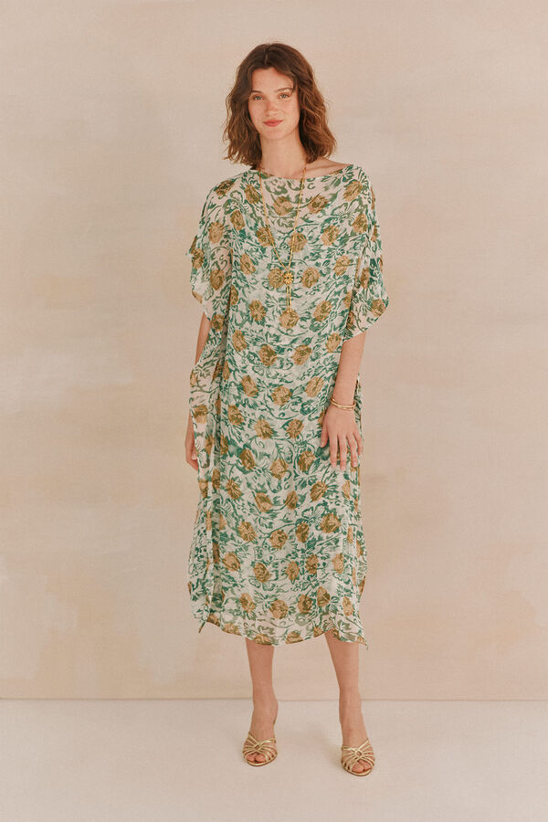 Hoss Intropia Lucille. Vestido jaquard fluido Estampado Verde