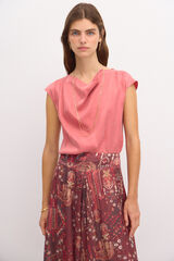 Hoss Intropia Carmen. Top tencel drapeado Coral