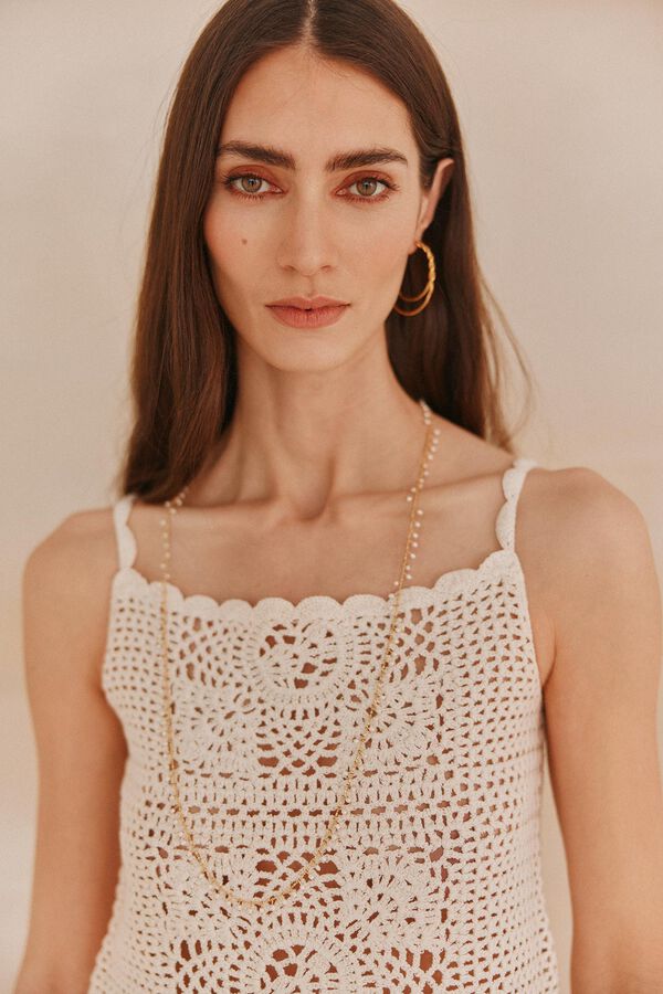 Hoss Intropia Sabina. Top de crochet Ecru