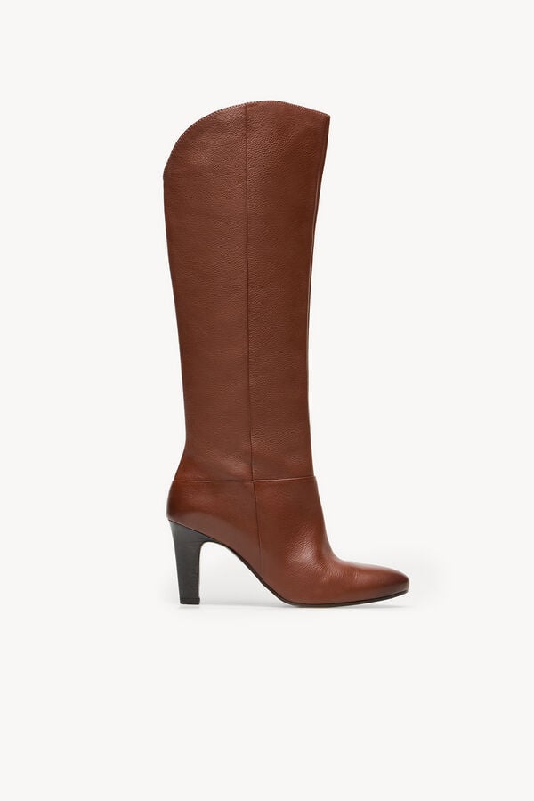 Hoss Intropia Lidia. Botas piel ca&ntilde;a alta Marron