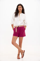 Hoss Intropia Penny. Bermudas de algod&atilde;o com cinto Subiu