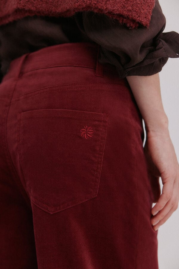 Hoss Intropia Paulette. Pantal&oacute;n wide leg Granate