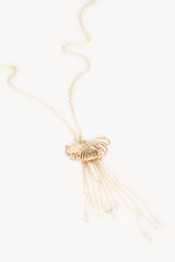 Hoss Intropia Luz. Colar de folhas longas Dourado