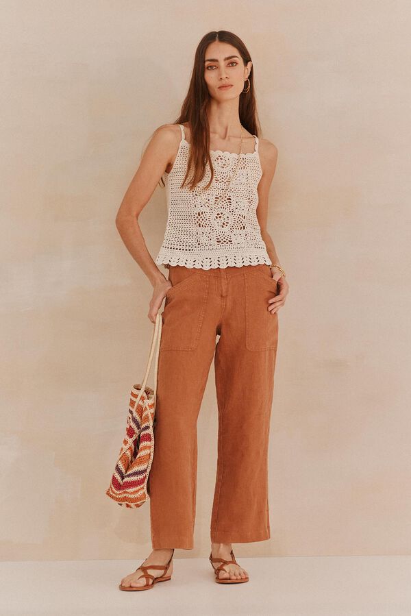 Hoss Intropia Sabina. Top de crochet Ecru