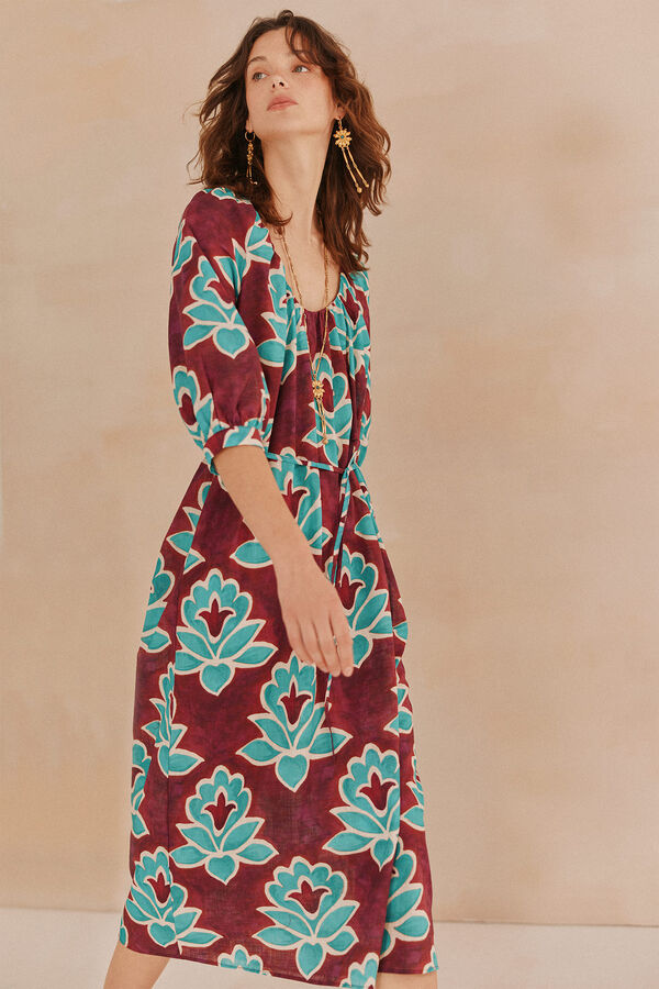 Hoss Intropia Celina. Vestido estampado. Morado