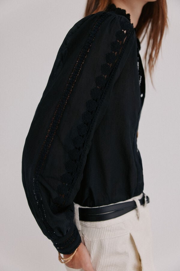 Hoss Intropia Celina. Blusa bordada Negro