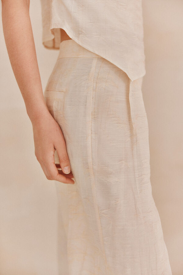 Hoss Intropia Piana.Pantalon Jaquard Marfil