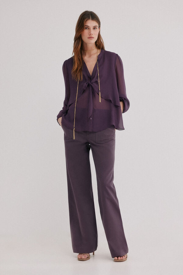 Hoss Intropia Gala. Blusa com la&ccedil;ada Roxo