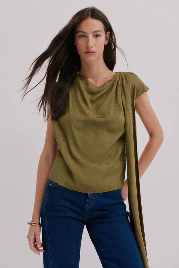 Hoss Intropia Charlotte. Top drapeado Verde