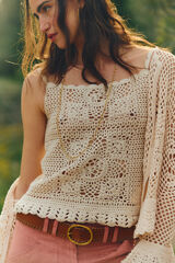Hoss Intropia Sabina. Top de crochet Ecru