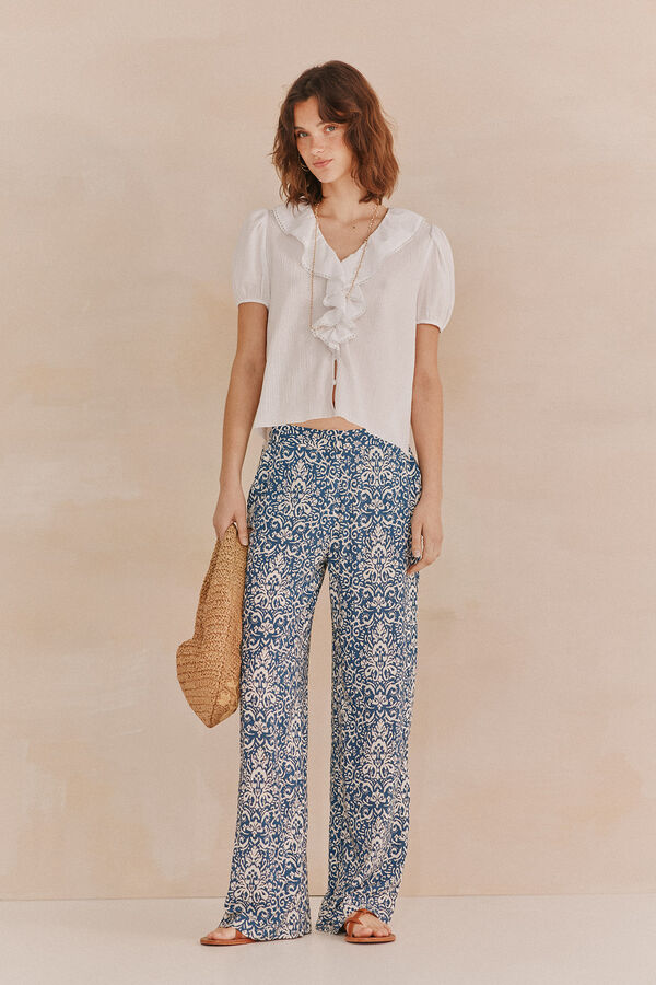 Hoss Intropia Blusa Gema Ruffle Beige